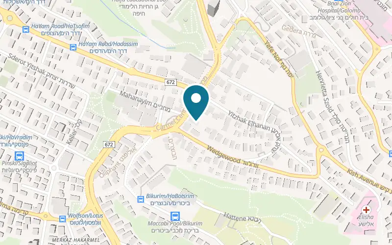 Map showing Gal's Bakery at 131 HaNassi Avenue, Carmel Center, Haifa