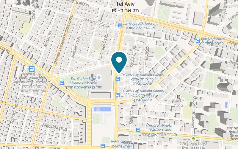 Map showing Gelateria Siciliana Gan Ha'ir at 90 Ibn Gabirol Street, Tel Aviv-Yafo