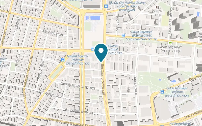 Map showing Gelateria Siciliana Kikar Rabin at 63 Ibn Gabirol Street, Tel Aviv-Yafo