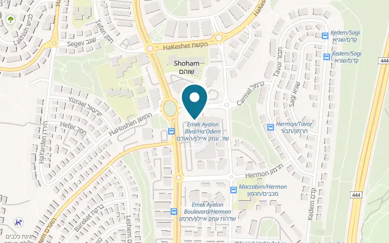 Map showing Gelato Ice at 30 Emek Ayalon Boulevard, Shoham