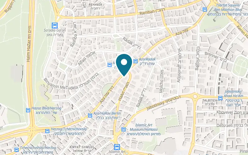 Map showing Gelato Variegato at 29 Aza Street, Rehavia, Jerusalem