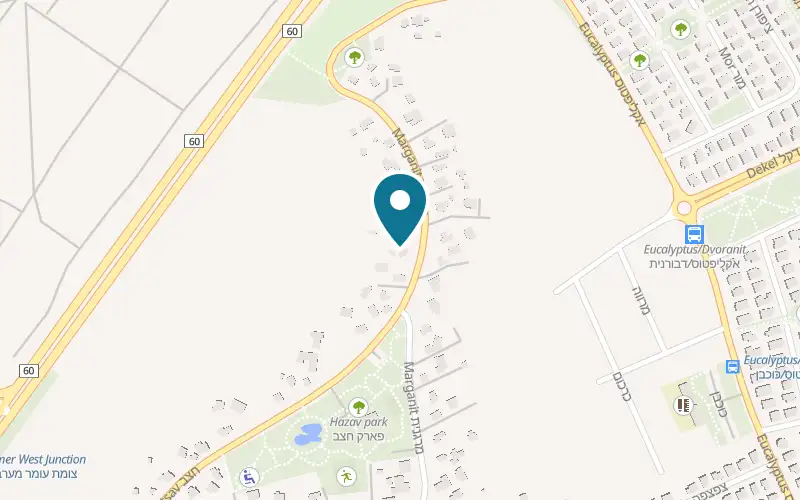 Map showing Gems Winery at 14 Marganit Street, Omer