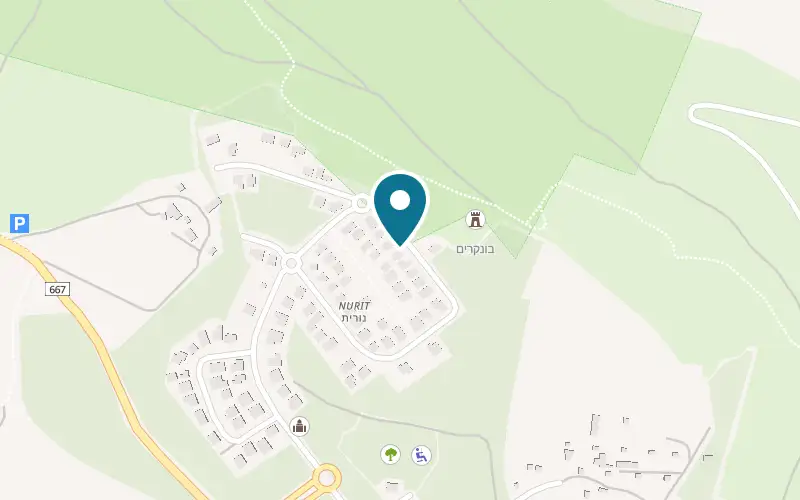 Map showing Gilboa Cliffs at Nurit, Mount Gilboa, Nurit