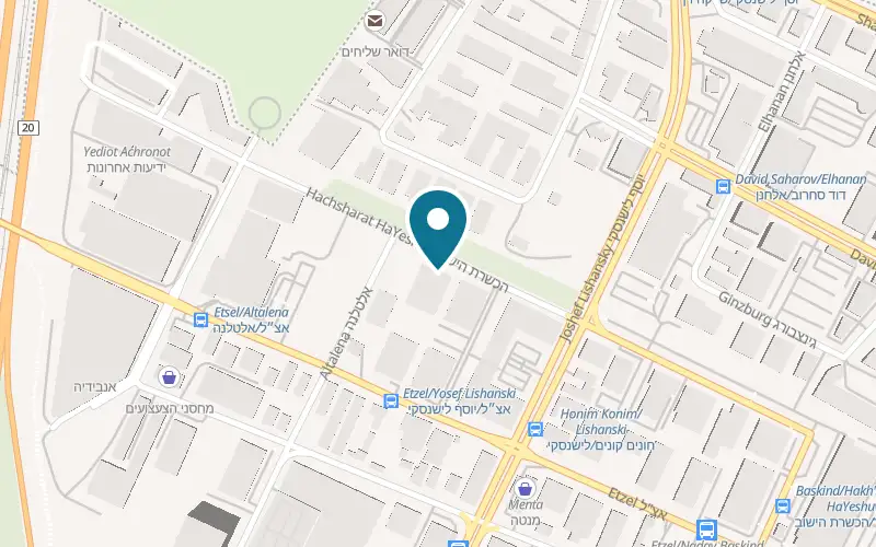 Map showing Gillon Service Center at 17 Hachsharat HaYeshuv Street, Rishon LeZion