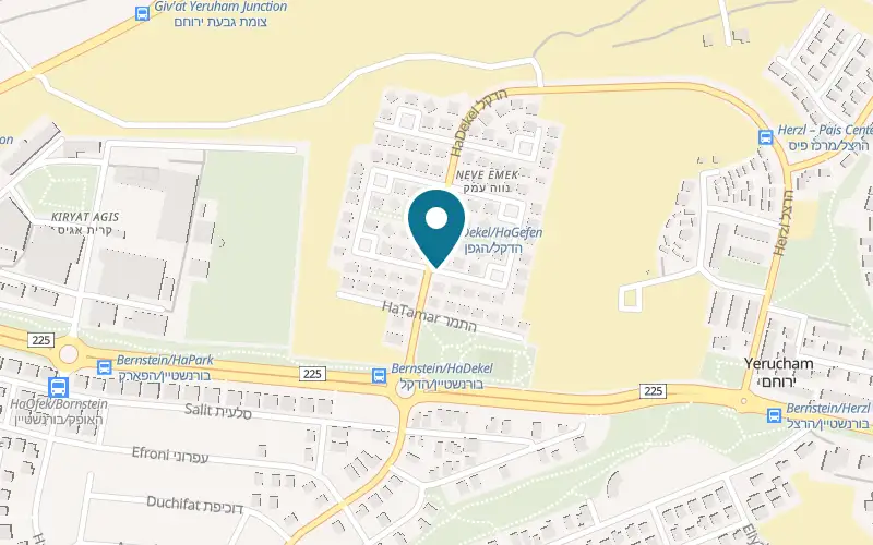 Map showing Glu at 122 Ma'agal HaRimon, Yeruham