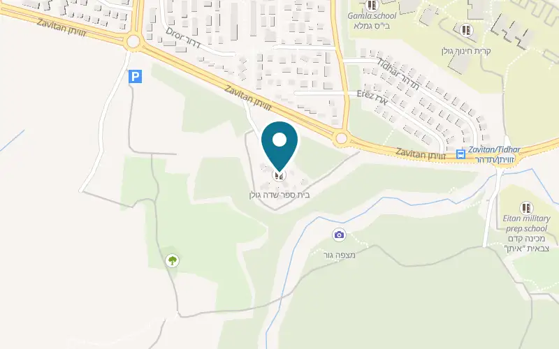 Map showing Golan Field School at Zavitan Street, Katzrin, Katzrin