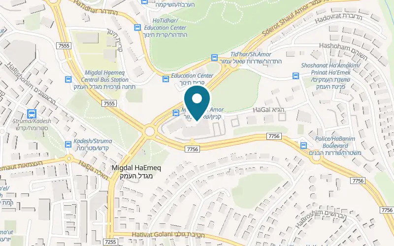 Map showing Golda Migdal HaEmek at 77 Shaul Amor Boulevard, Migdal HaEmek