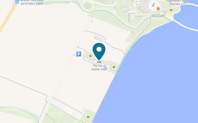 Map showing Gome Kinneret at 1 Derekh HaMalonot, Migdal Beach, Migdal