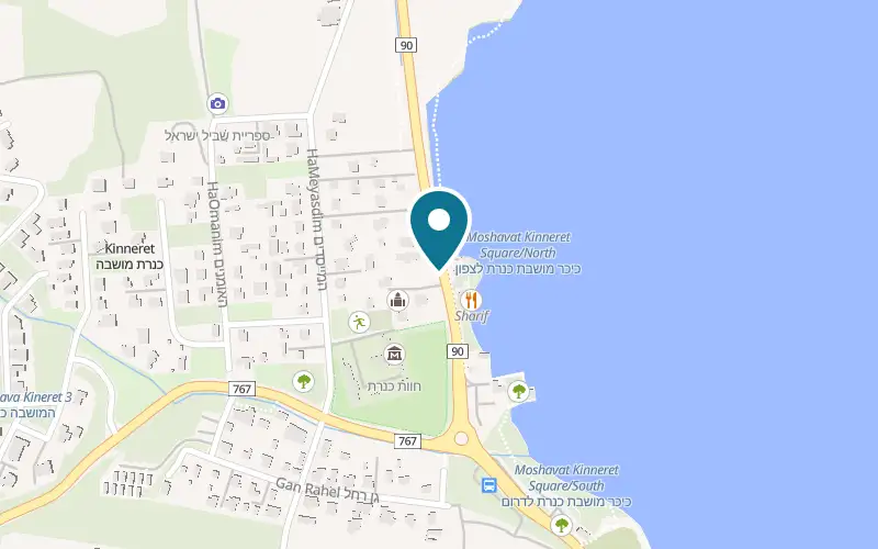 Map showing Good Place to eat at Kinneret Junction, Kinneret