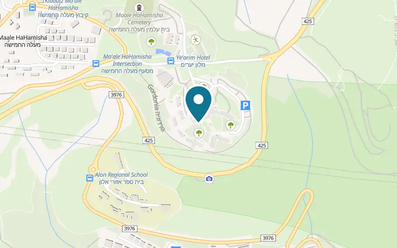 Map showing Gordonia Ma'ale HaHamisha at Kibbutz Ma'ale HaHamisha, Ma'ale HaHamisha