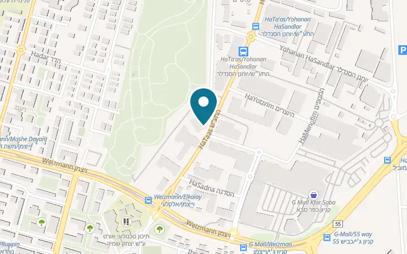 מפה: הלחם של סבא ברחוב התע"ש 9, כפר סבא