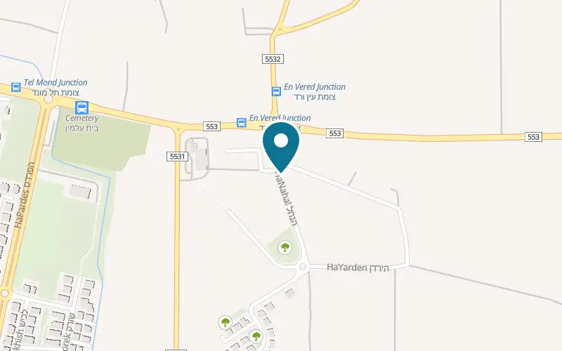 Map showing Grandpa's Honey at 2 HaMa'ayan Street, Ein Vered