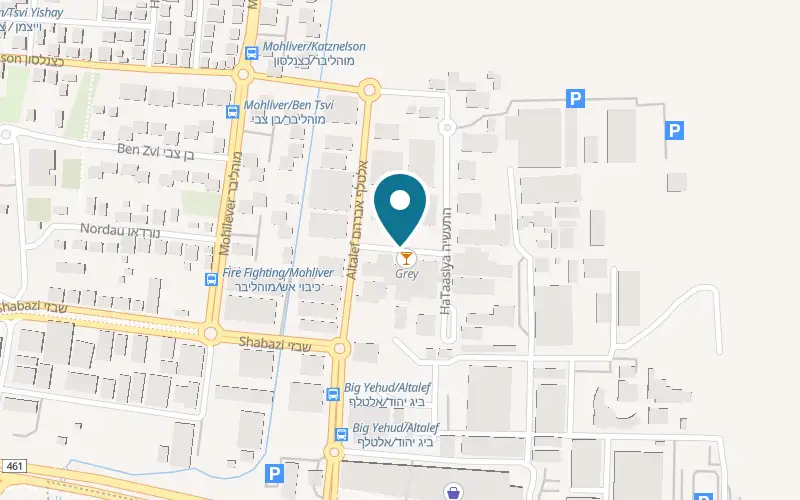 Map showing Gray Yehud at 2 HaHaroshet Street, Yehud