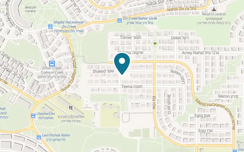 Map showing Green Pilates at 3 Hadas Street, Re'ut, Modi'in-Maccabim-Re'ut