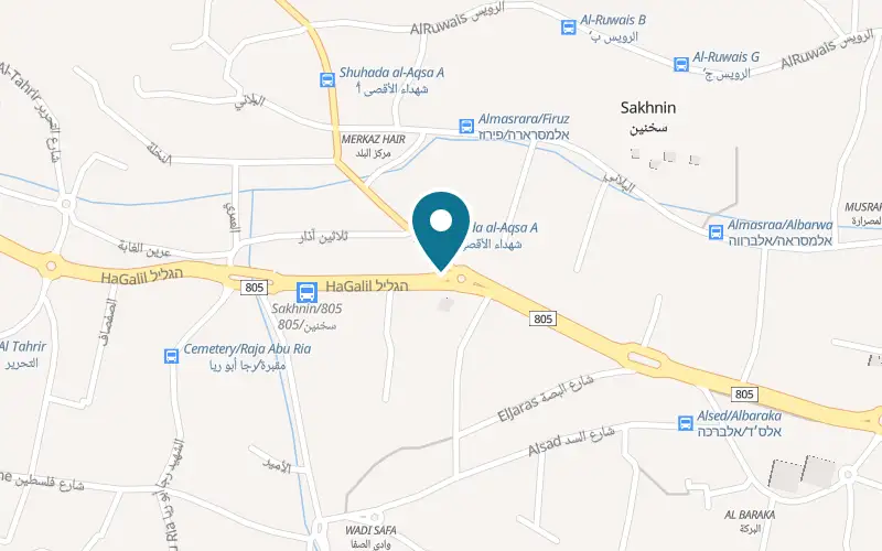 Map showing Green at al-Galil Street, Sakhnin
