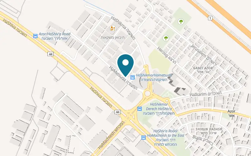 Map showing Grill Lunch at 10 HaMetzuda Street, Azor