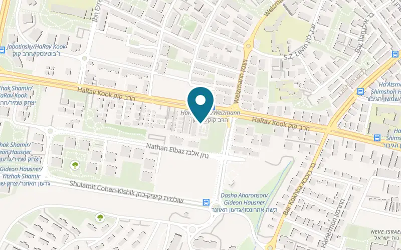 Map showing Guna House at 59 HaRav Kook Street, Herzliya