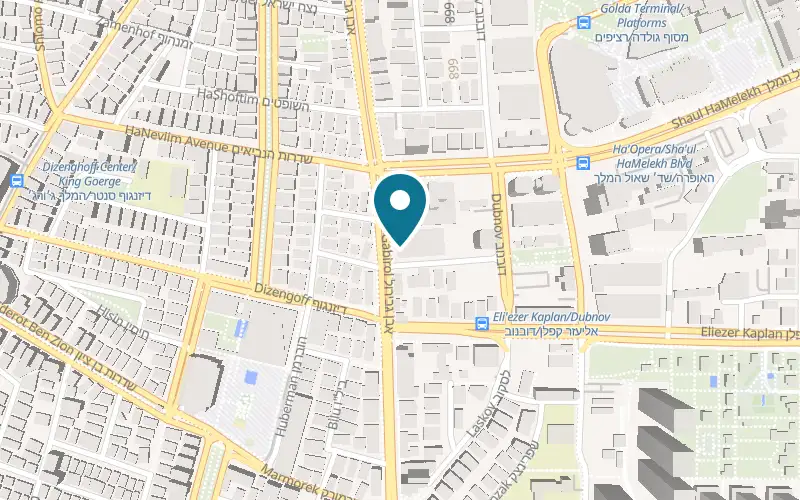 Map showing HaAchim at 26 Ibn Gabirol Street, Tel Aviv-Yafo