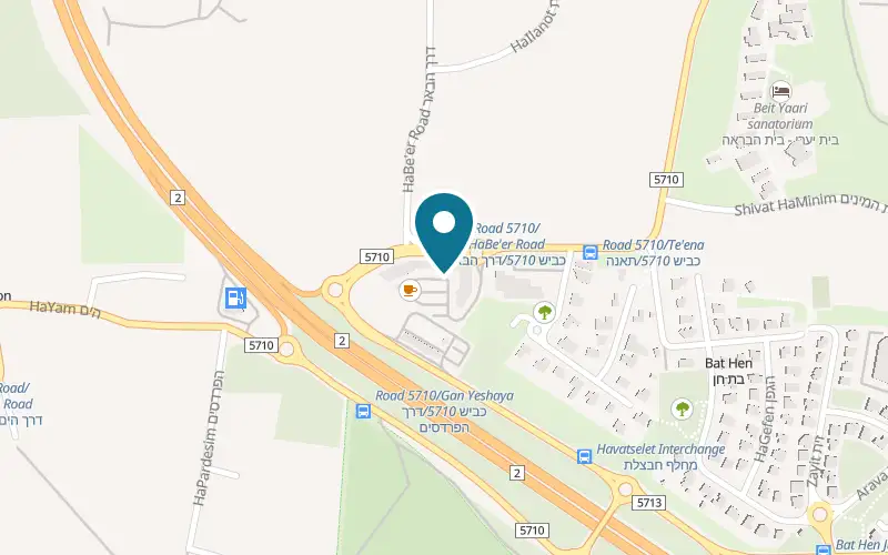 Map showing Ha'bite at Bitan's compound, Moshav Bitan Aharon, by the Havatzelet interchange on the coastal road, Bitan Aharon