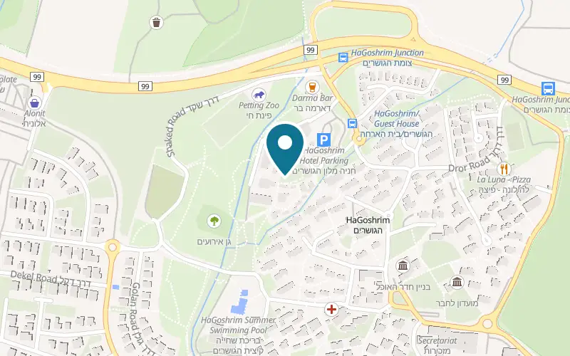 Map showing Hagoshrim Hotel in Nature at Kibbutz HaGoshrim, HaGoshrim