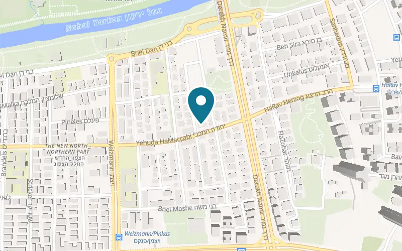 Map showing Hair Couture NYC at 87 Yehuda HaMaccabi Street, Tel Aviv-Yafo