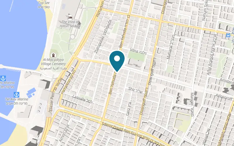 Map showing HaLevantini at 170 Ben Yehuda Street, Tel Aviv-Yafo