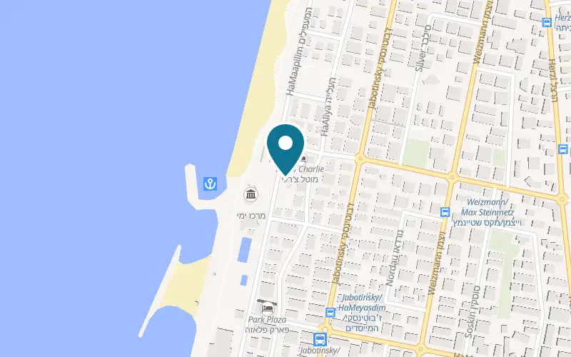 Map showing HaMaapilim 34 Hotel at 34 HaMaapilim Street, Nahariya