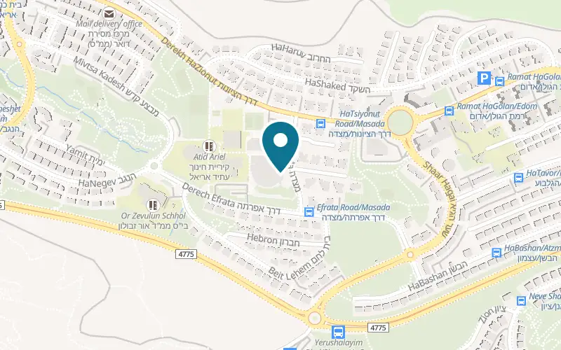 Map showing HaMakom Shel Aba at 2 Metsada Street, Ariel