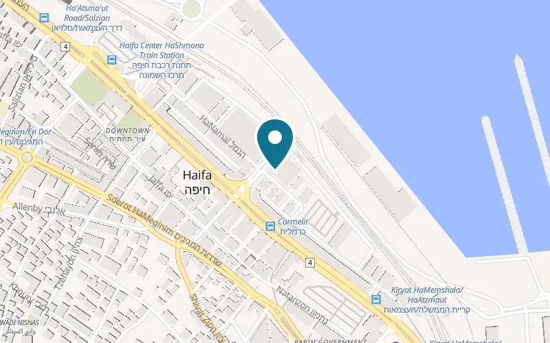 Map showing HaNamal 30 at 30 HaNamal Street, downtown, Haifa