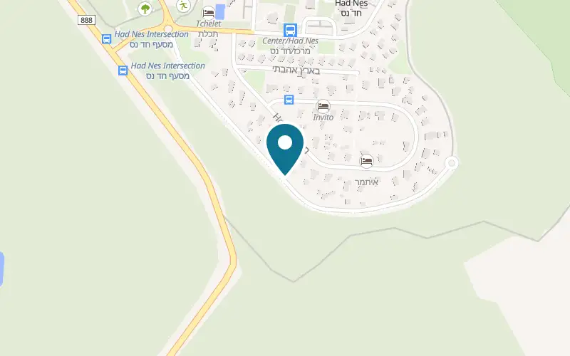 Map showing Hapina Hayafa Shel Tzvia at Had Nes, Golan Heights, Had Nes