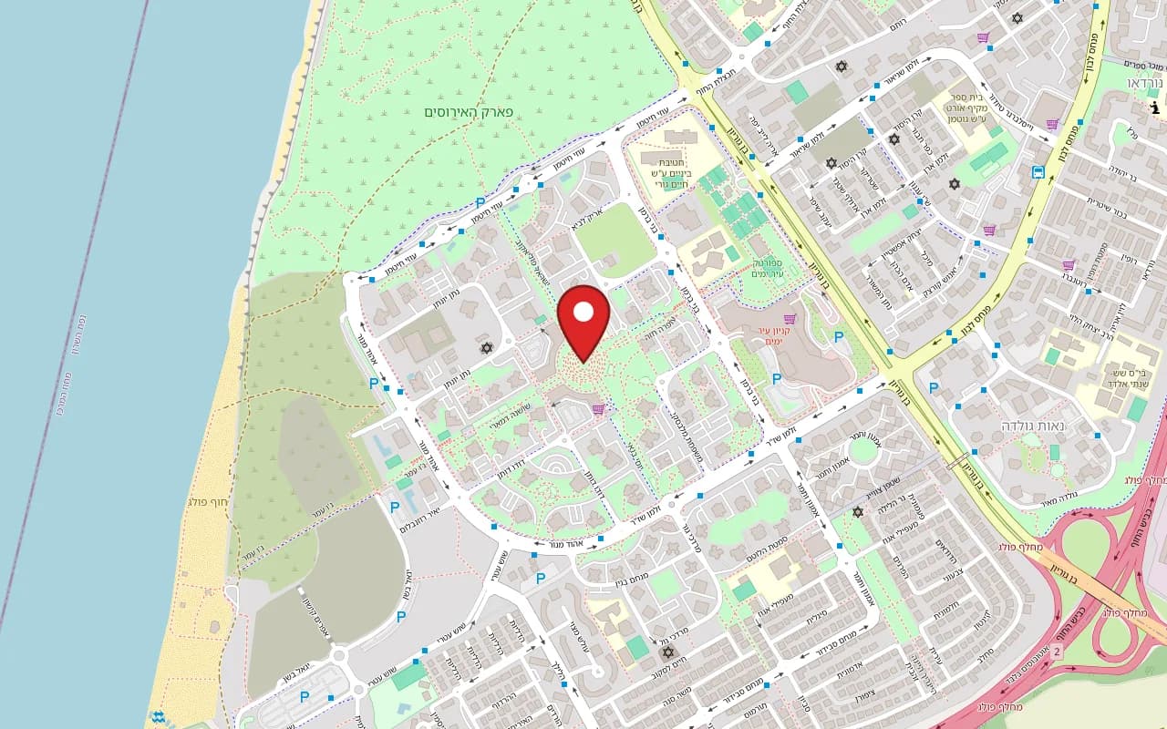 Map showing Happicerie at 10 Shoshana Damari Street, Piano Center, Ir Yamim, Netanya
