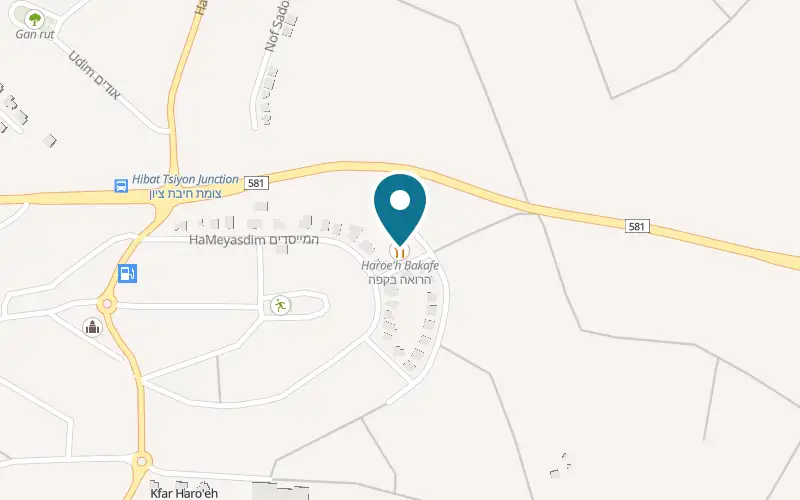 Map showing Haroeh Bakafe at 1 Shivtei Israel Street, Kfar HaRoeh, Kfar Haroeh