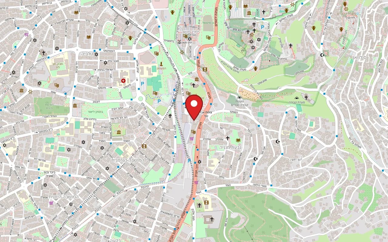 מפה: הסדנא בדרך חברון 28, ליד התחנה הראשונה, ירושלים
