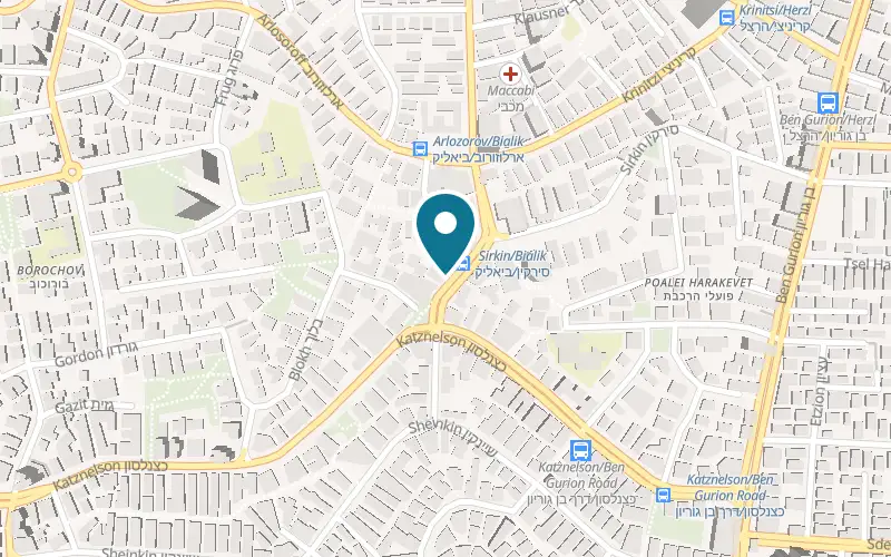 Map showing HaSchnitzel BeGivatayim at 11 Sirkin Street, Givatayim