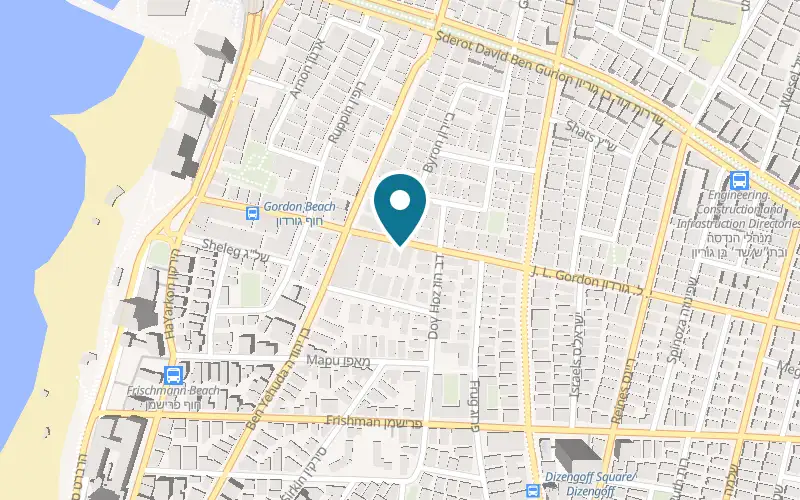 Map showing HaShmura at 30 Y. L. Gordon Street, Tel Aviv-Yafo