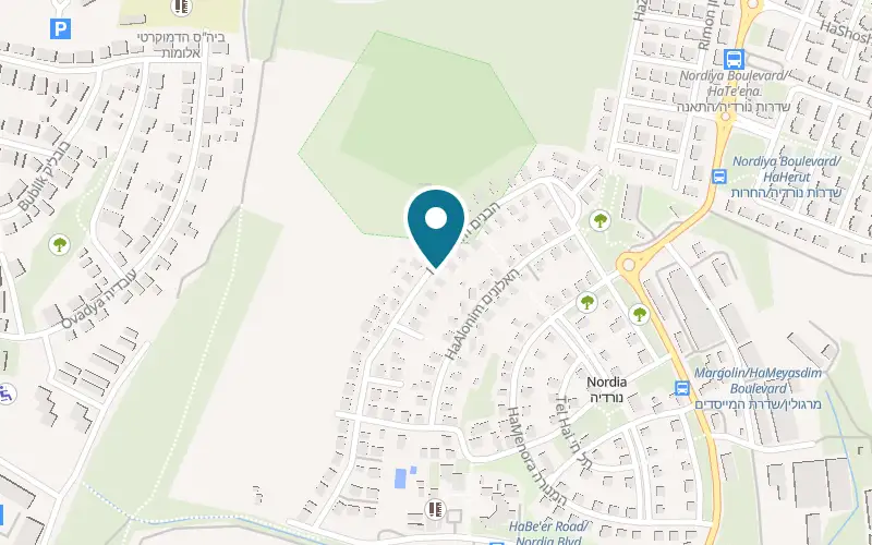Map showing HaShukiya at 21 HaBanim Street, Nordia