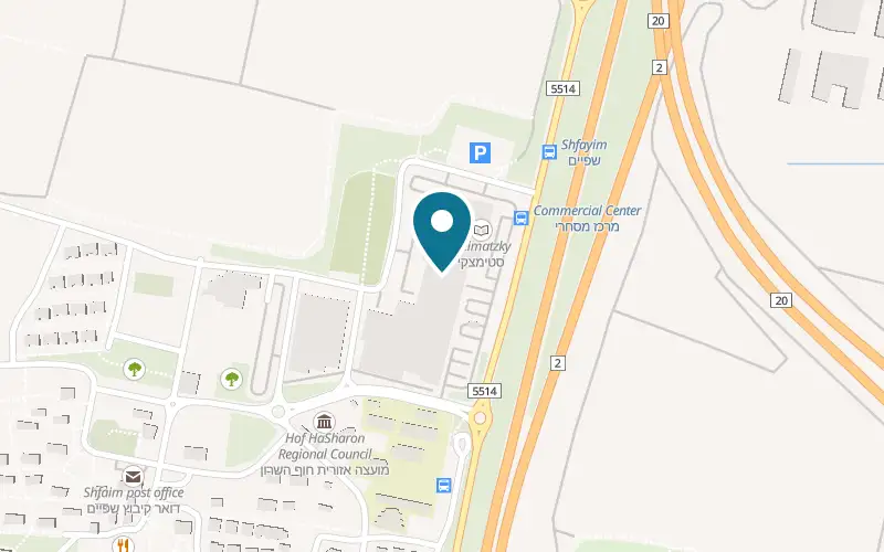 Map showing HaSmokia at Hutzot Shefayim compound, Shefayim