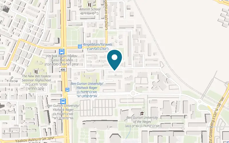Map showing HaTzrif at 70 Yosef Ben Matityahu Street, Shchuna Dalet, Beer Sheva