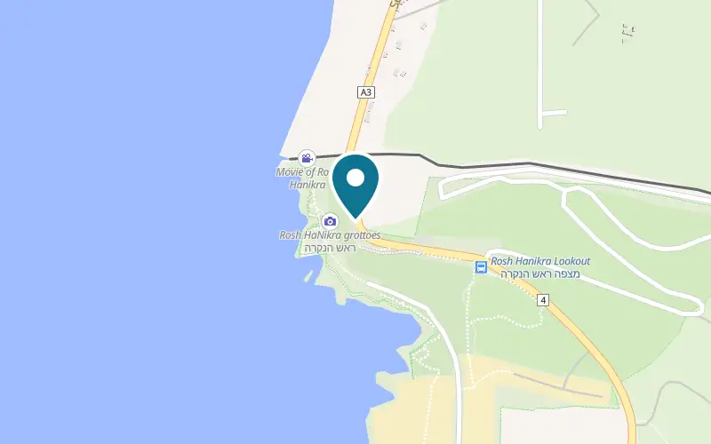 Map showing HaTzuk at Rosh HaNikra tourist site, Rosh HaNikra