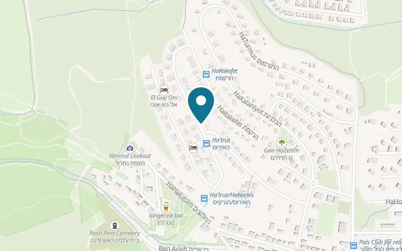 Map showing Havaya BaNof at Derech HaBustanim, Rosh Pinna