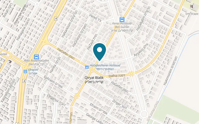 Map showing Havita BaIr at 16 Keren HaYesod Street, Kiryat Bialik