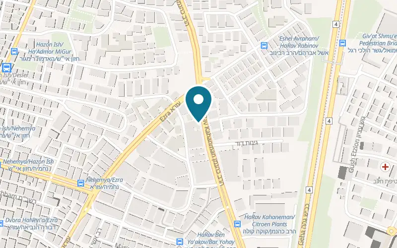 Map showing HaZvi Bakery at 78 HaRav Kahaneman Street (the factory shop), Pardes Katz, Bnei Brak