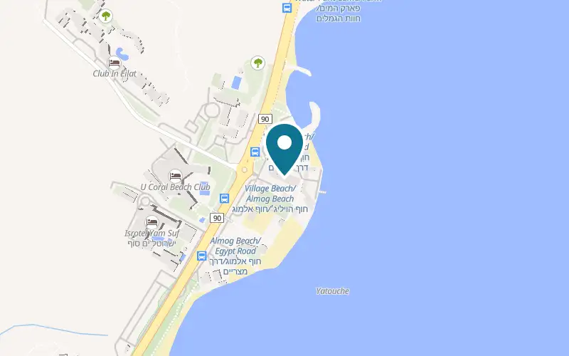 Map showing Herbert Samuel The Reef Eilat at Coral Beach, Eilat
