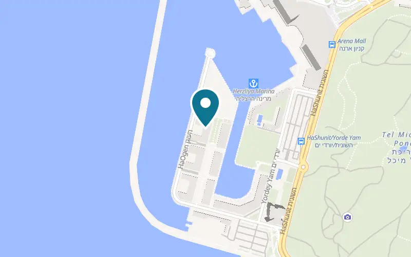 Map showing Herods Herzliya at 11 HaOgen Street, Herzliya Marina, Herzliya