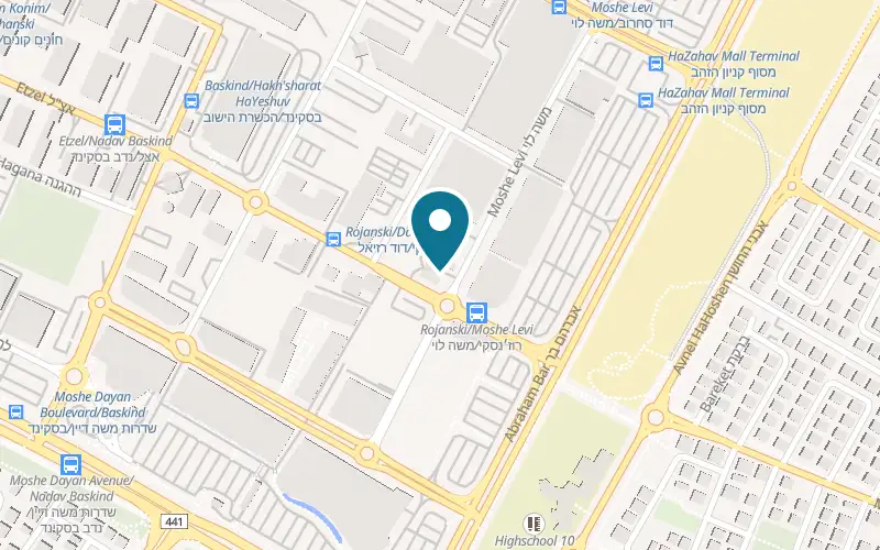 Map showing Herzl 2 at 7 Moshe Levi Street, in the west of the city, Rishon LeZion
