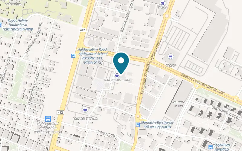 Map showing Herzl Rokach Kitchen Marble at 18 Moshe Becker Street, Rishon LeZion