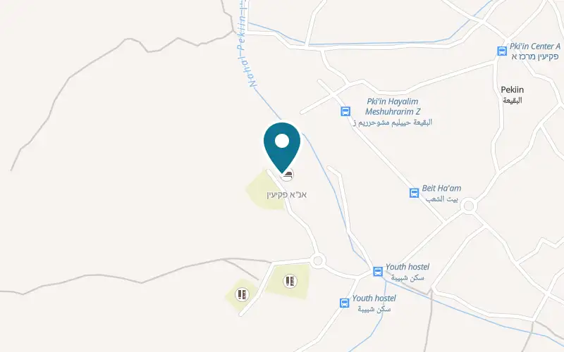 מפה: אכסניית הנוער פקיעין בעל גבעה בפקיעין, פקיעין (בוקייעה)