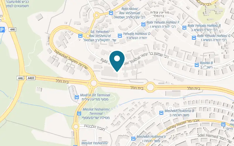 Map showing Hodaya Bakery at 2 Yehezkel Boulevard, Modi'in Illit