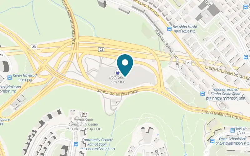 Map showing Holmes Place Grand Kenyon at Grand Kenyon mall, Simcha Golan Road, Neve Sha'anan, Haifa