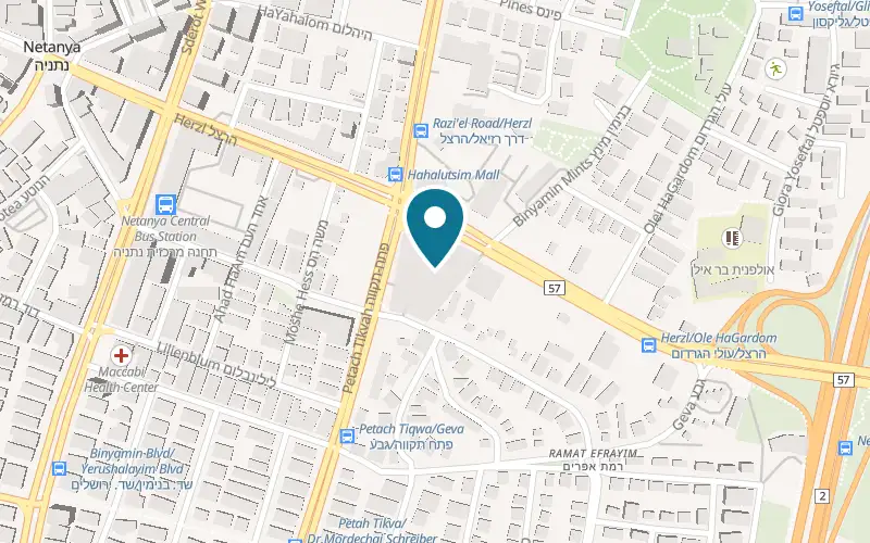 Map showing Holmes Place Netanya at Kanyon HaSharon, entrance floor, 60 Herzl Street, Netanya